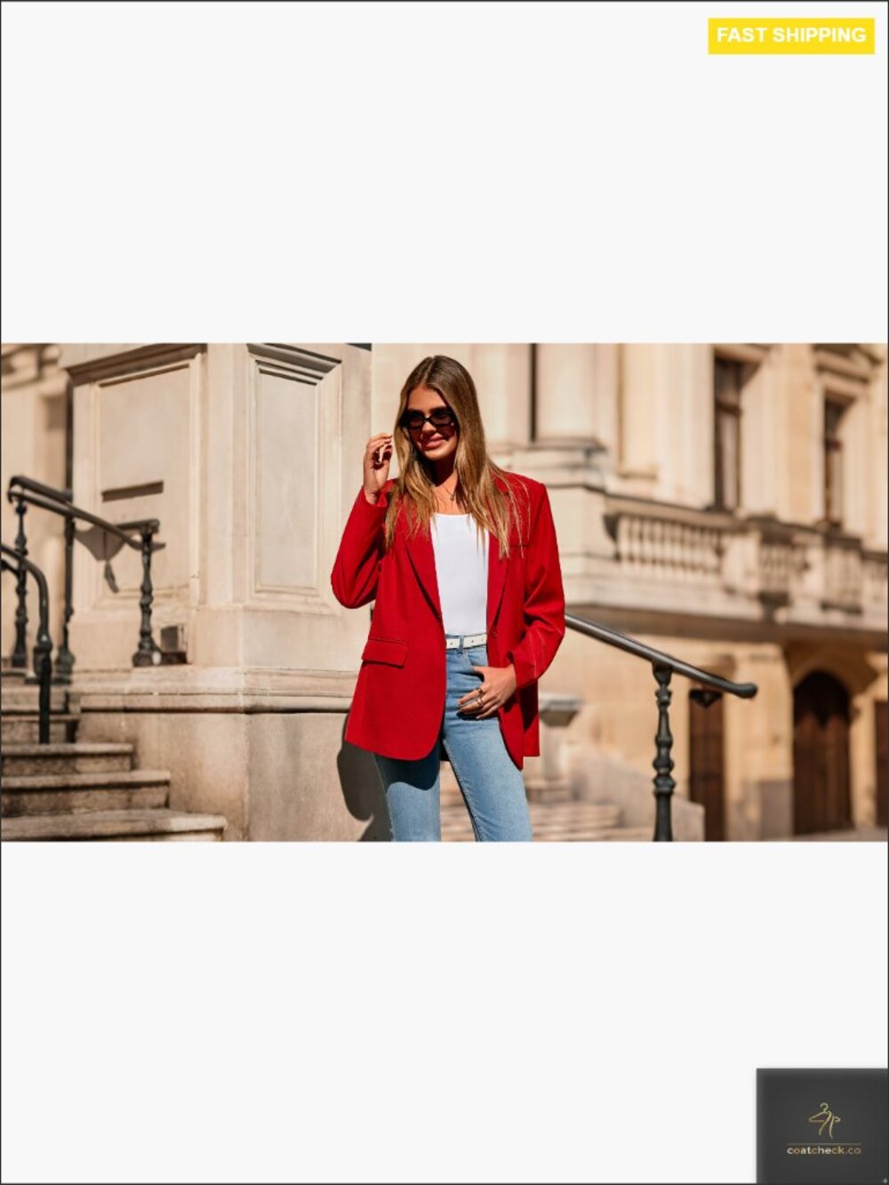 Oversized Blazer Open Front Business Casual Work Office Suit Jacket Classic - Picture 7 of 7